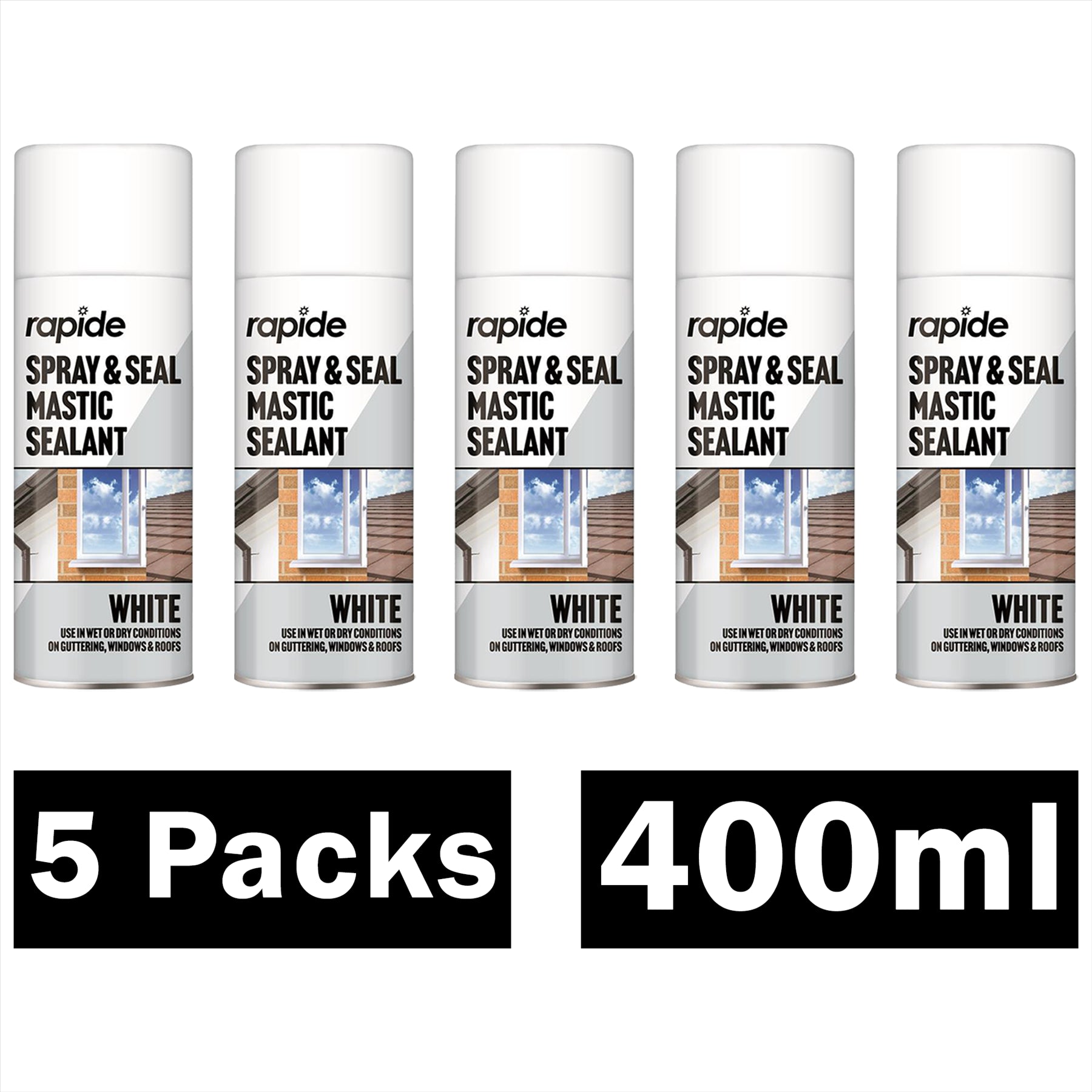 5X Rapide Spray And Seal 400ml White Sealant