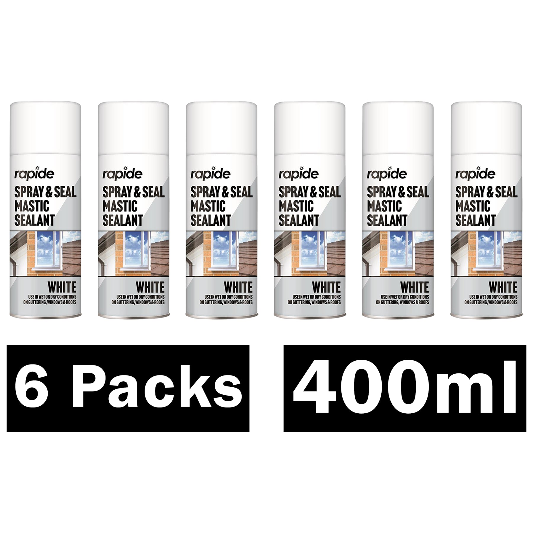 6X Rapide Spray And Seal 400ml White Sealant