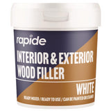 Rapide White Wood Filler for Cracks in a ready mixed tub suitable for interior and exterior use