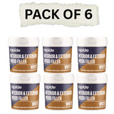 Rapide White Wood Filler Pack of 6 for Interior and Exterior Use, Ready Mixed for Easy Application