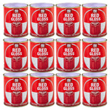 12X Red Gloss Non-Drip Paint 300ml Tin Paint