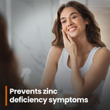 Red Label Health zinc citrate 50mg tablets to prevent zinc deficiency symptoms for healthy skin