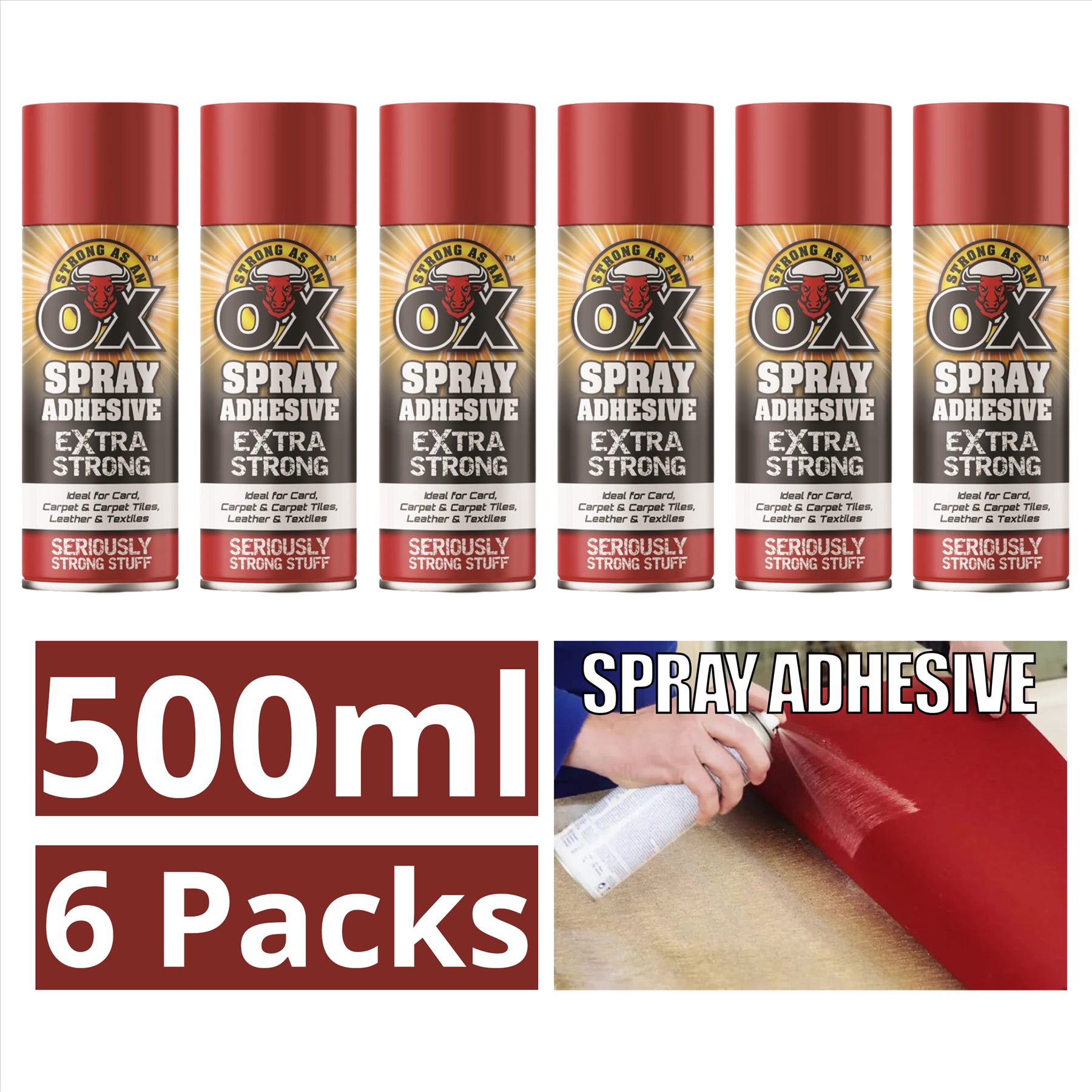 6X Saao Spray Adhesive 500ml Adhensive Spray
