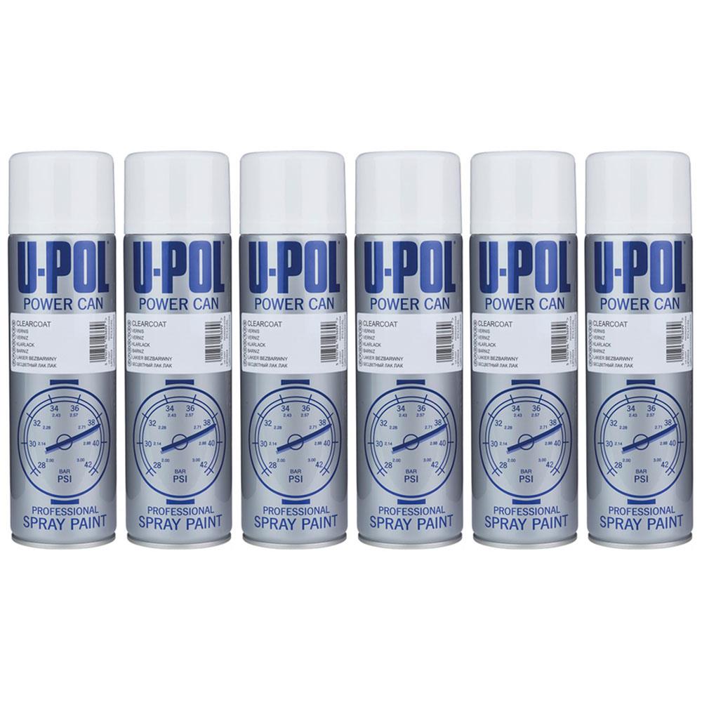 6X Upol Power Can Clearcoat Aerosol Spray 500ml Spray Paint