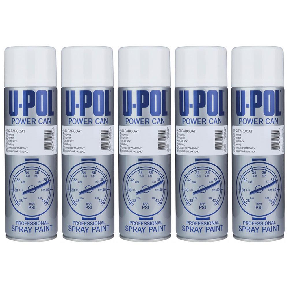 5X Upol Power Can Clearcoat Aerosol Spray 500ml Spray Paint