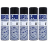 5X Upol Power Can Topcoat Satin Black Aerosol Spray 500ml Spray Paint