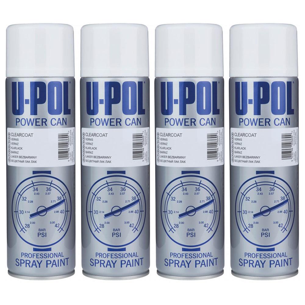 4X Upol Power Can Clearcoat Aerosol Spray 500ml Spray Paint