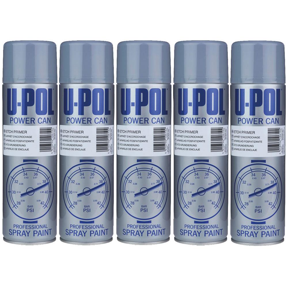 5X Upol Power Can Etch Primer High Build Aerosol Spray 500ml Spray Paint