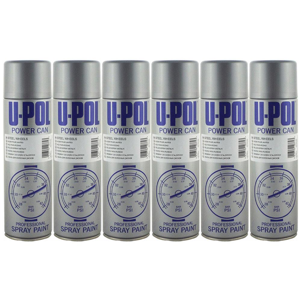 6X Upol Power Can Steel Wheels Spray Paint 500ml Spray Paint