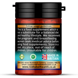 Red Label Health Vitamin D3 4000IU tablets in a black bottle with safety seal and usage instructions