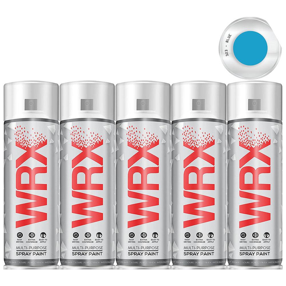 5X WRX Flat Blue Acrylic Spray Paint 400ml Spray Paint