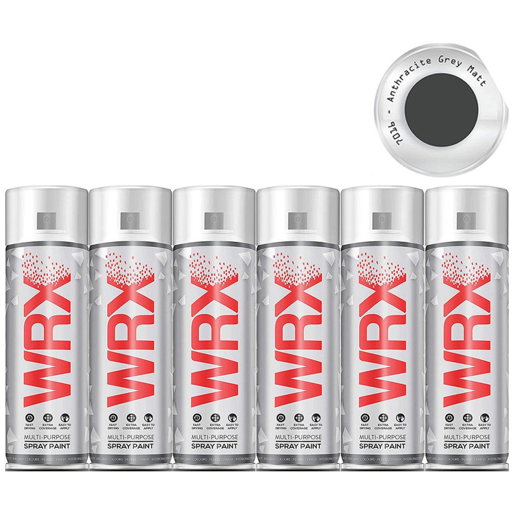 6X WRX Anthracite Grey Matt Spray Paint 400ml RAL 7016 Spray Paint