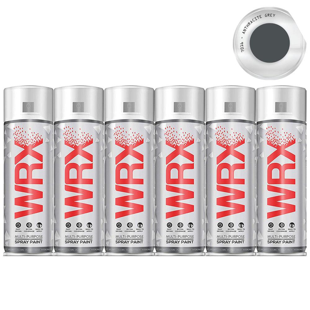 6X WRX Anthracite Grey Semi Gloss Spray Paint 400ml RAL 7016 Spray Paint