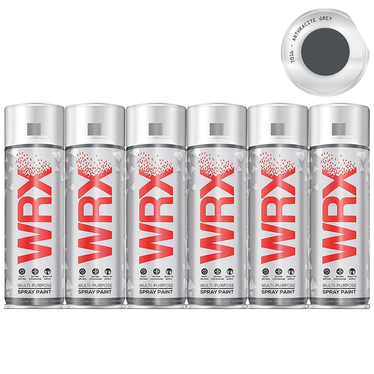 6X WRX Anthracite Grey Semi Gloss Spray Paint 400ml RAL 7016 Spray Paint