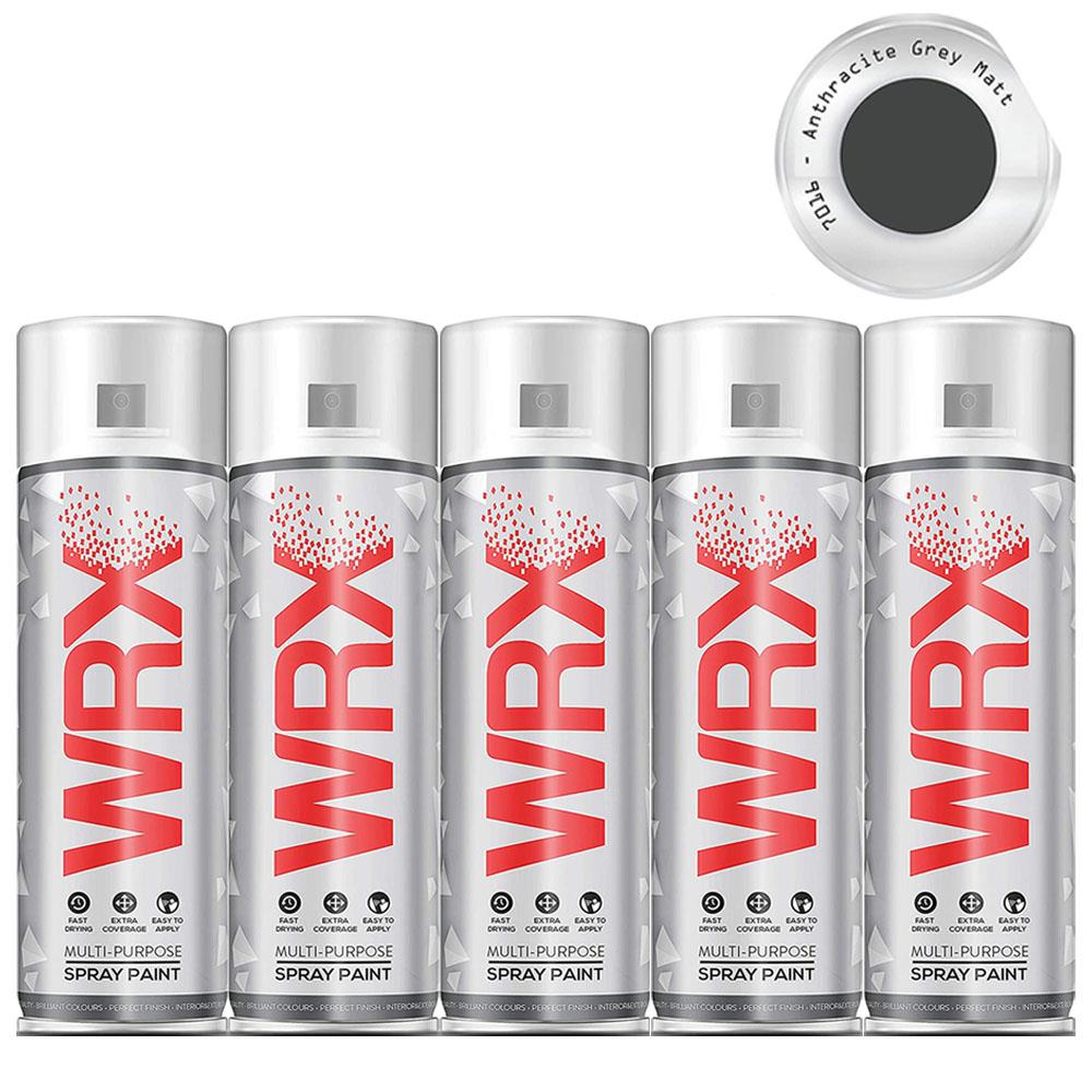 5X WRX Anthracite Grey Matt Spray Paint 400ml RAL 7016 Spray Paint