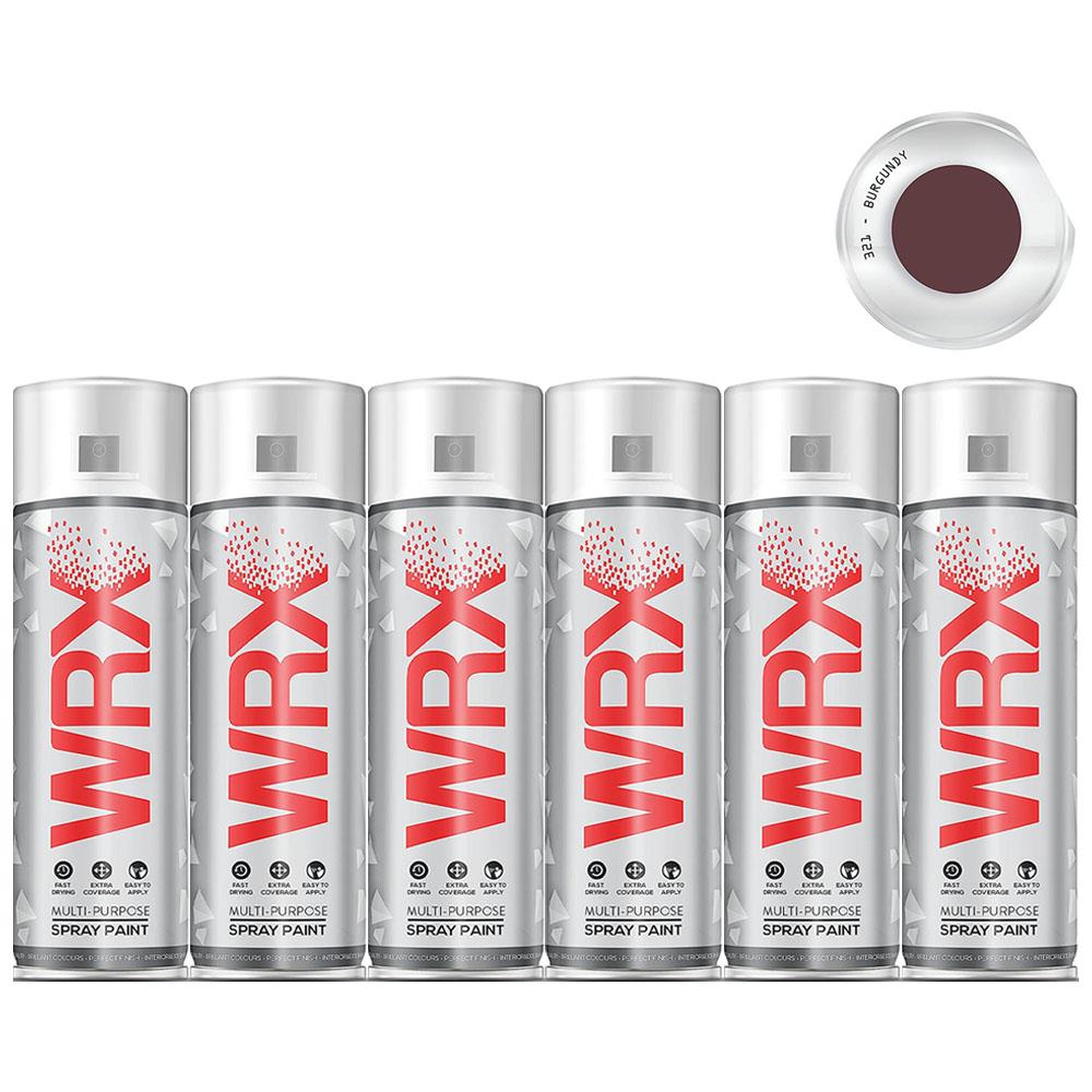 6X WRX Flat Burgundy Spray Paint 400ml Spray Paint