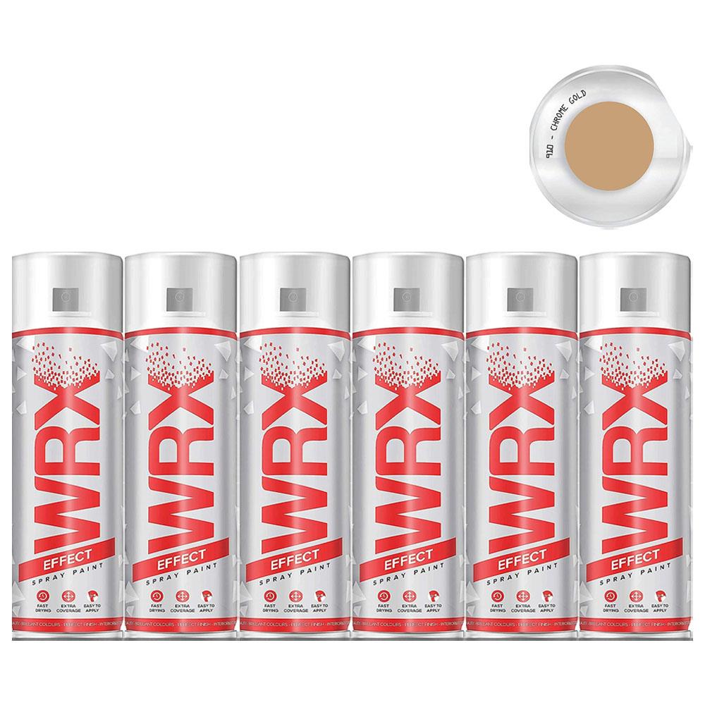 6X WRX Chrome Gold Spray Paint 400ml Spray Paint