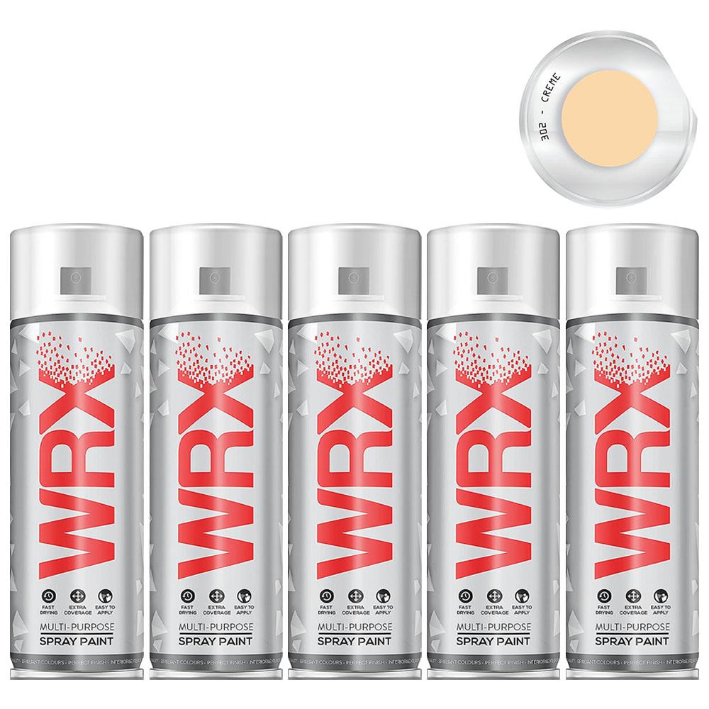 5X WRX Flat Creme Acrylic Spray Paint 400ml Spray Paint