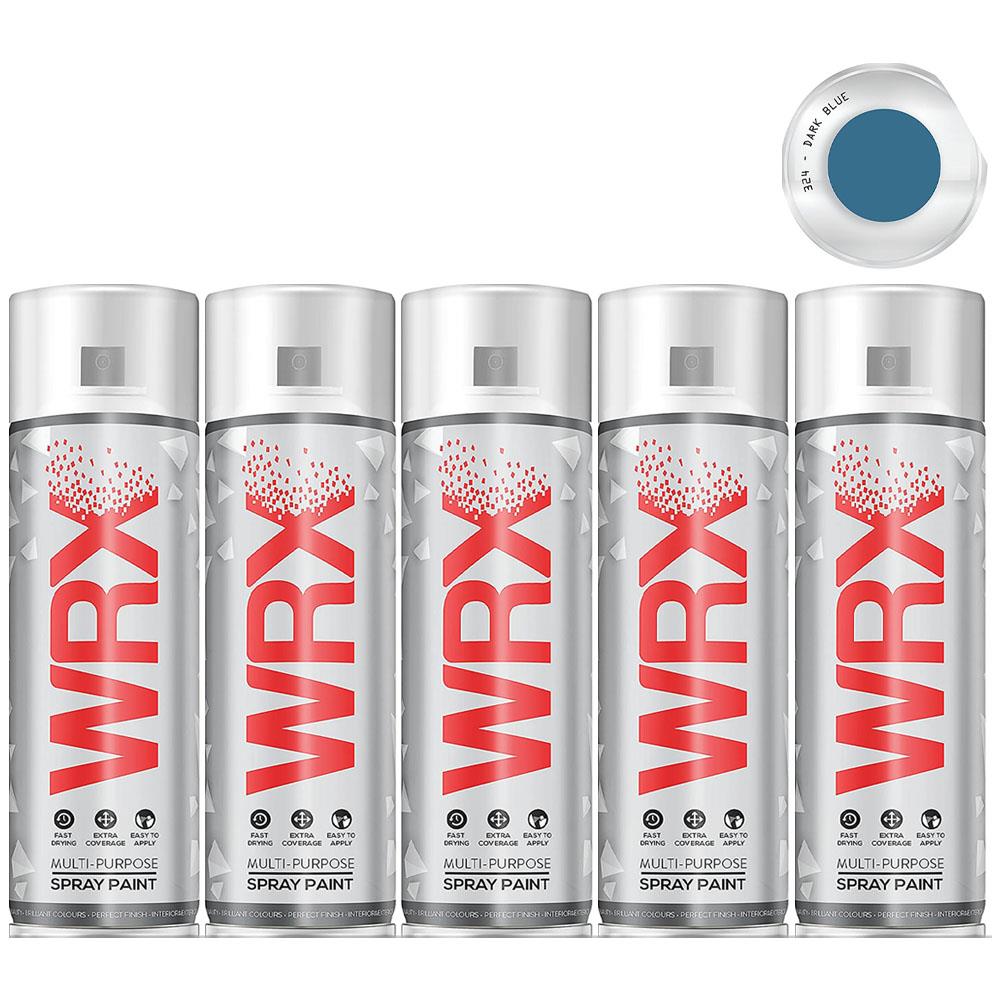 5X WRX Flat Dark Blue Spray Paint 400ml Spray Paint