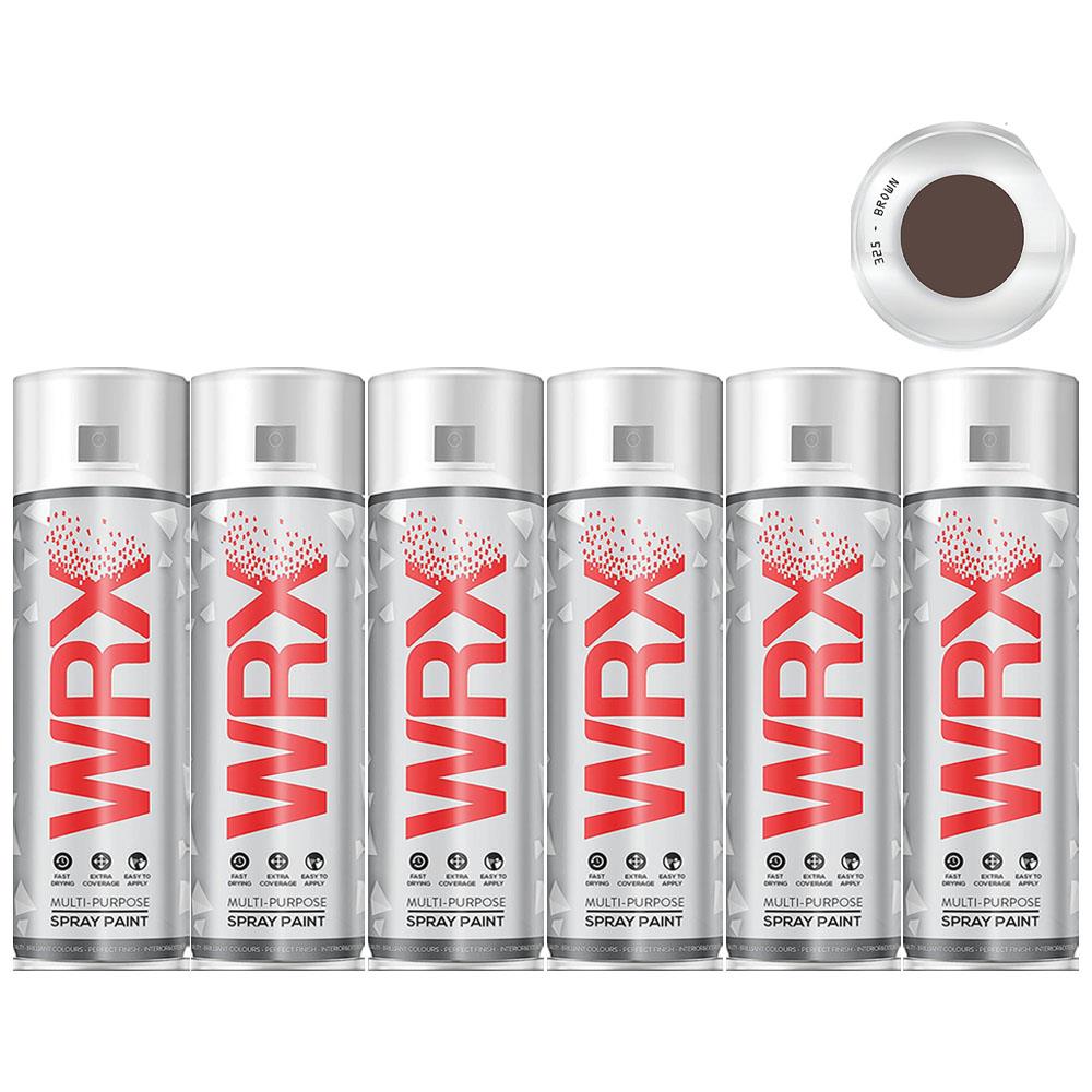 6X WRX Flat Brown Acrylic Spray Paint 400ml Spray Paint
