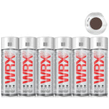 6X WRX Flat Brown Acrylic Spray Paint 400ml Spray Paint