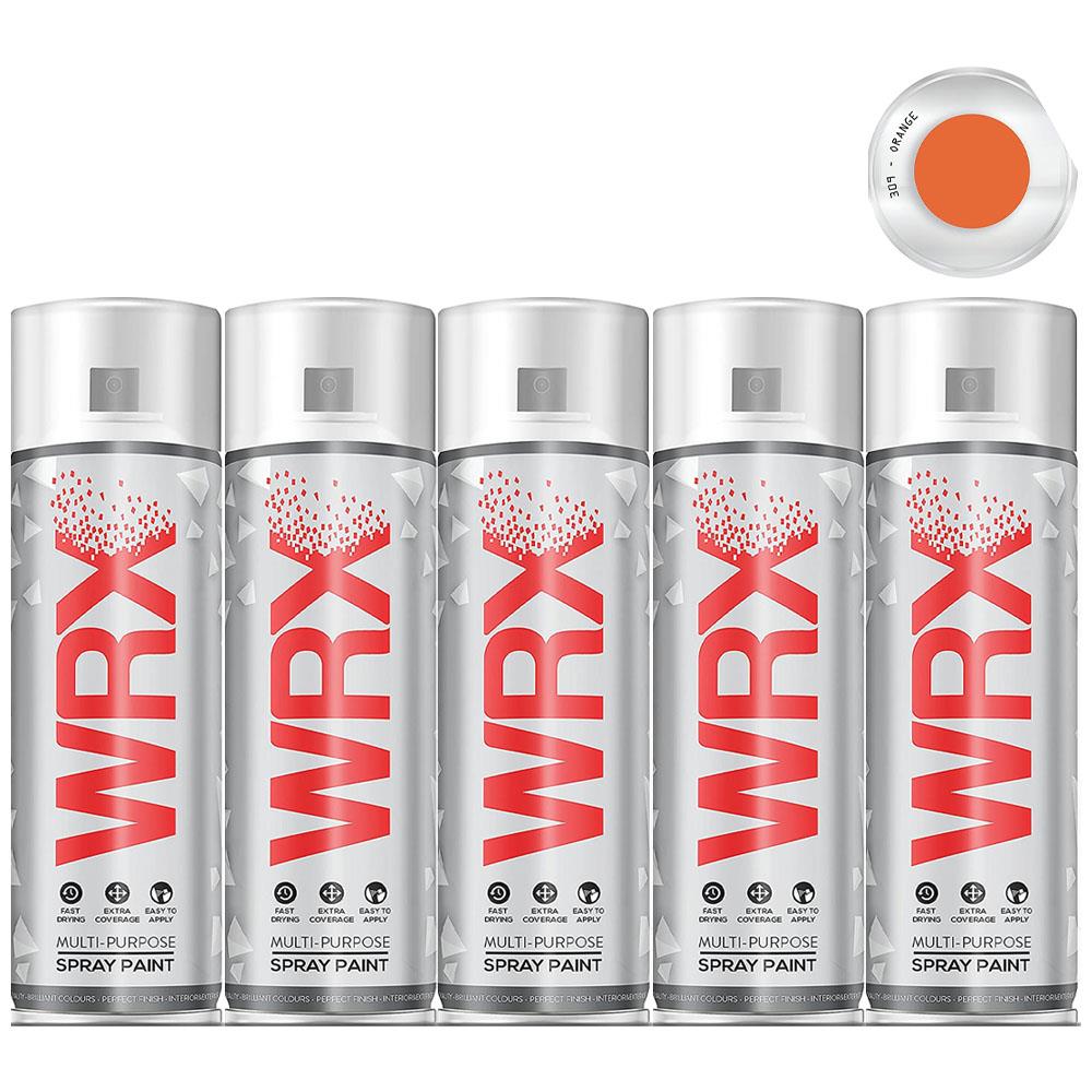 5X WRX Flat Orange Spray Paint 400ml Spray Paint