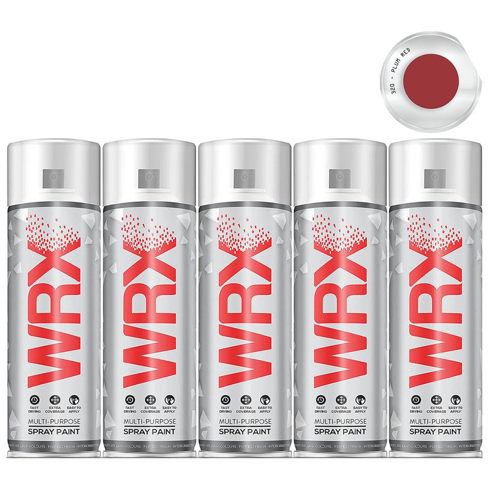 5X WRX Flat Plum Red Spray Paint 400ml Spray Paint