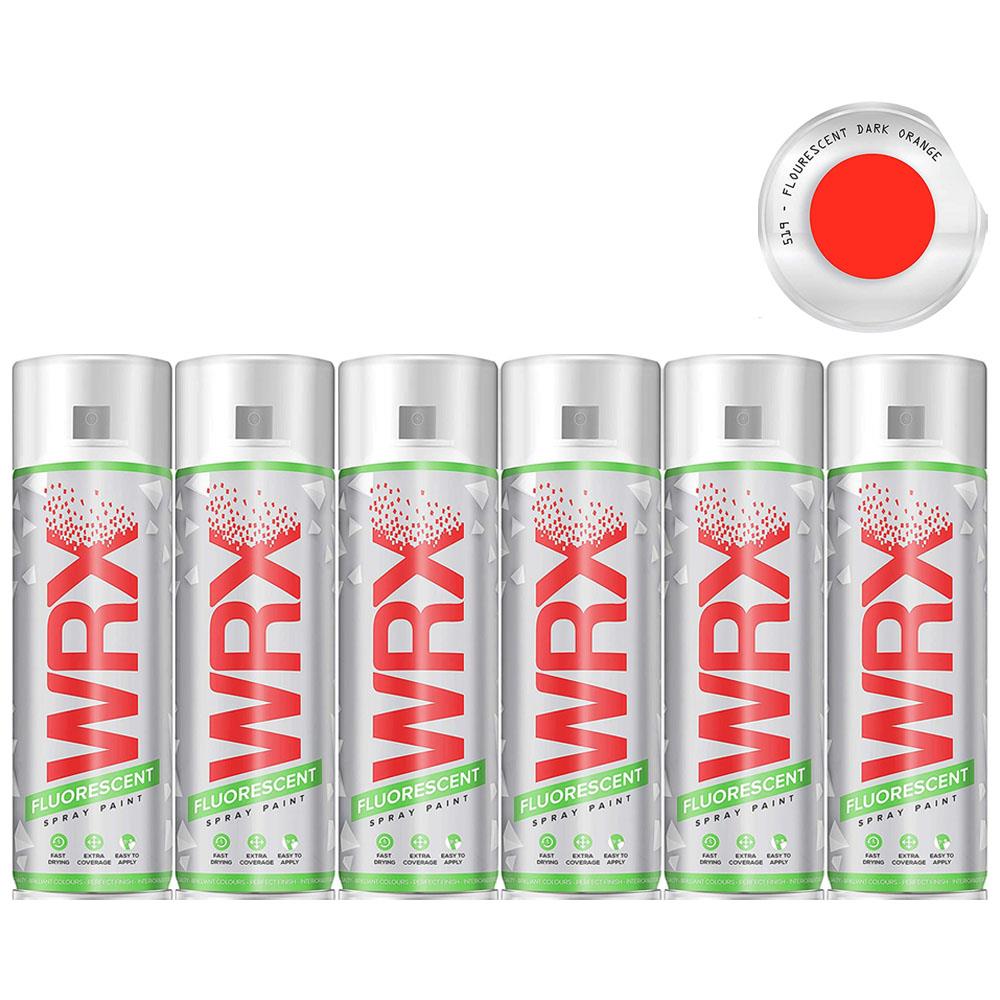 6X WRX Fluorescent Dark Orange Spray Paint 400ml Spray Paint