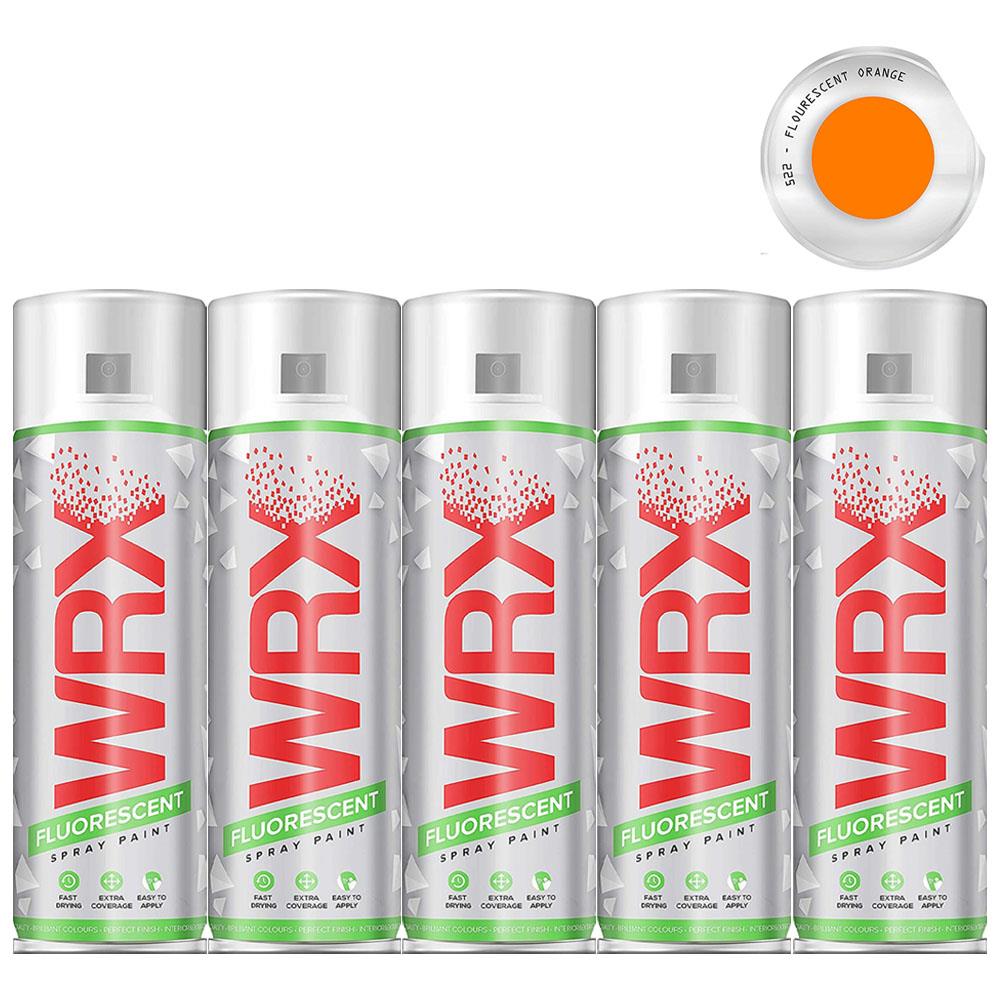 5X WRX Fluorescent Orange Spray Paint 400ml Spray Paint