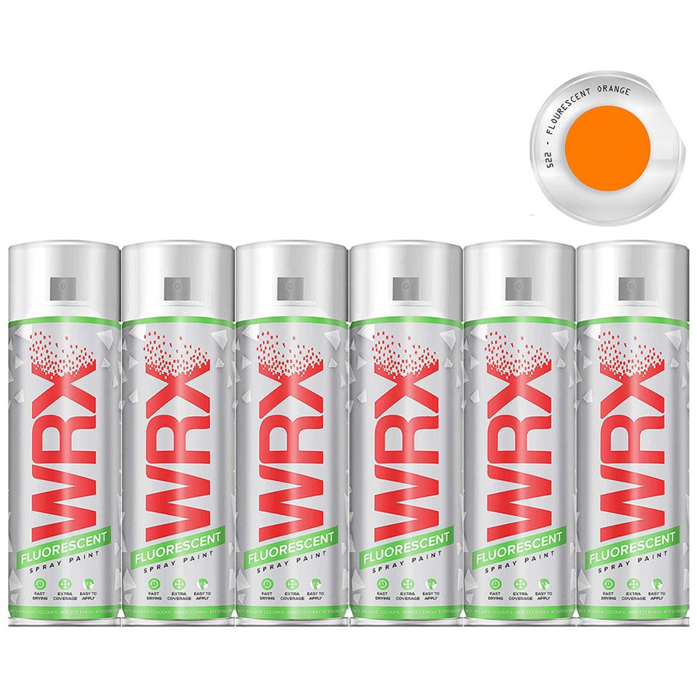 6X WRX Fluorescent Orange Spray Paint 400ml Spray Paint