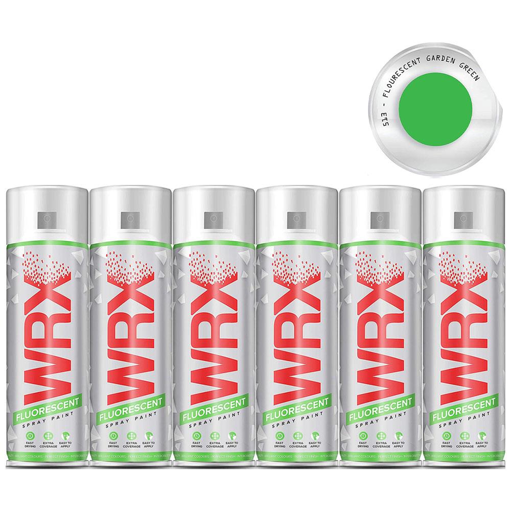 6X WRX Fluorescent Garden Green Spray Paint 400ml Spray Paint