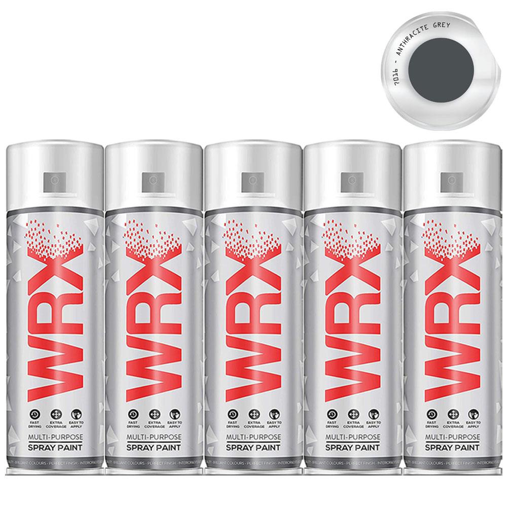 5X WRX Anthracite Grey Semi Gloss Spray Paint 400ml RAL 7016 Spray Paint