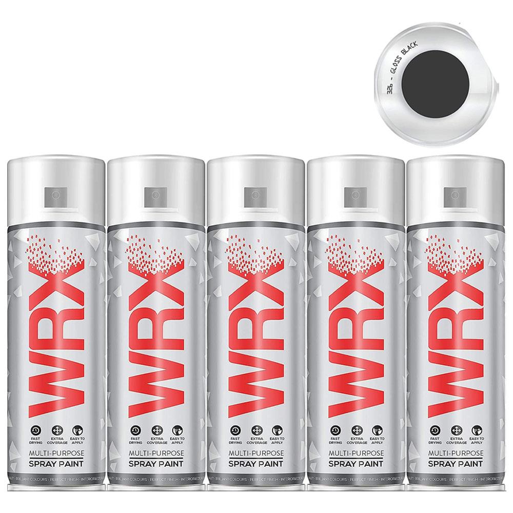 5X WRX Gloss Black Spray Paint 400ml Spray Paint