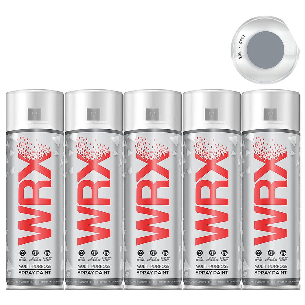 5X WRX Gloss Grey Spray Paint Acrylic 400ml Spray Paint