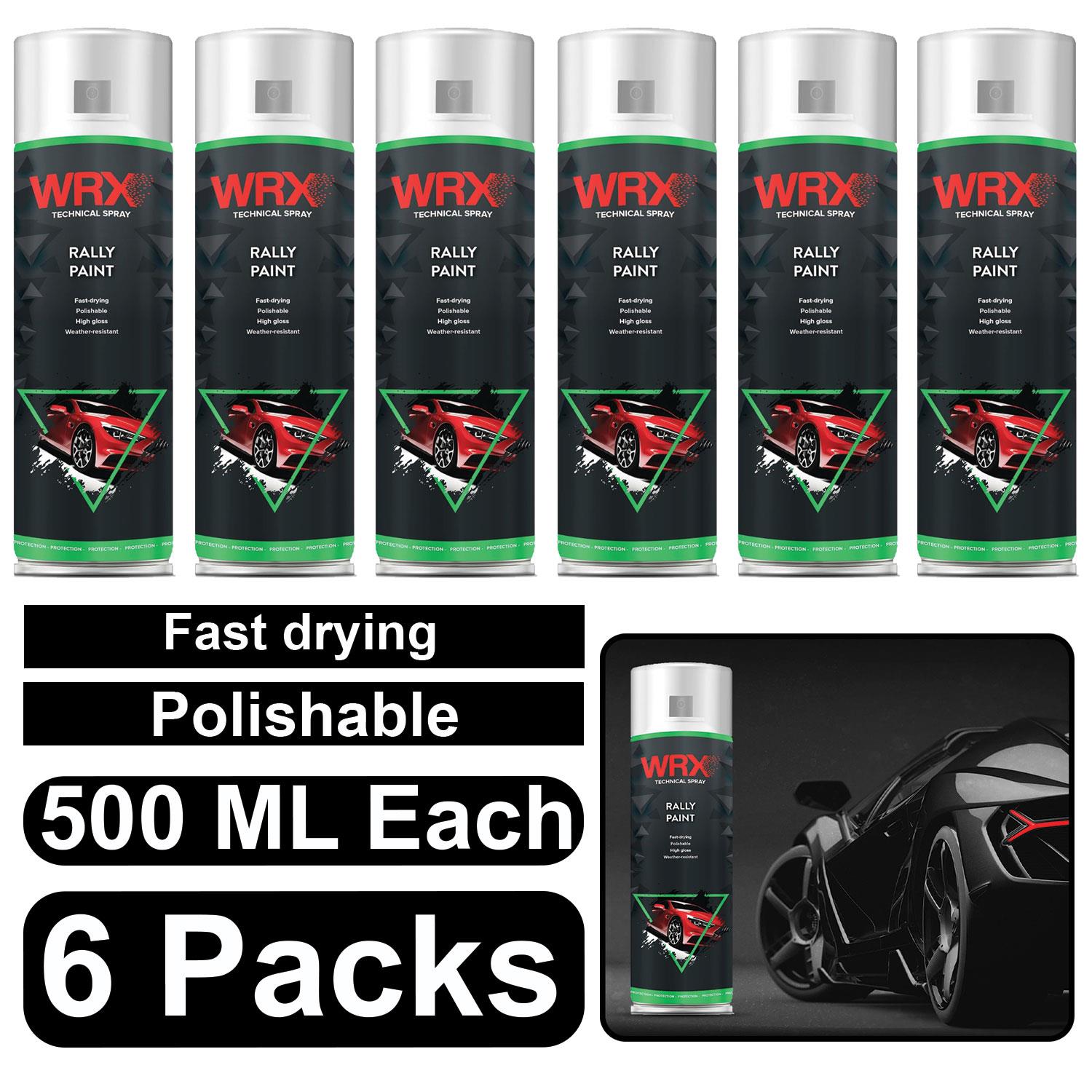 6X WRX High Gloss White Rally Paint 500ml Technical Spray