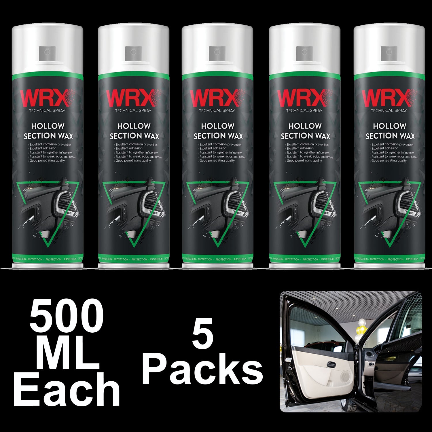5X WRX Hollow Section Wax Spray 500ml Technical Spray