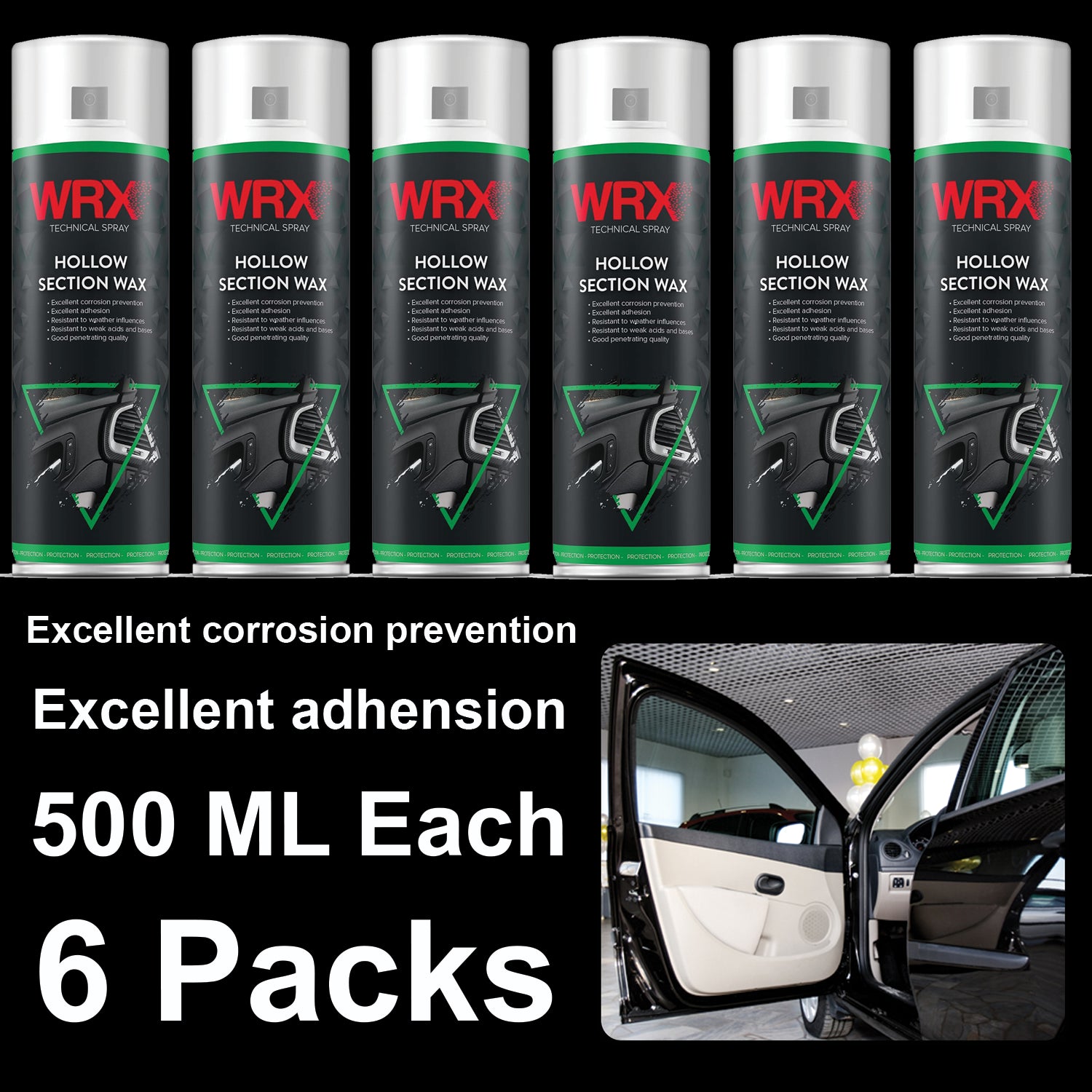 6X WRX Hollow Section Wax Spray 500ml Technical Spray
