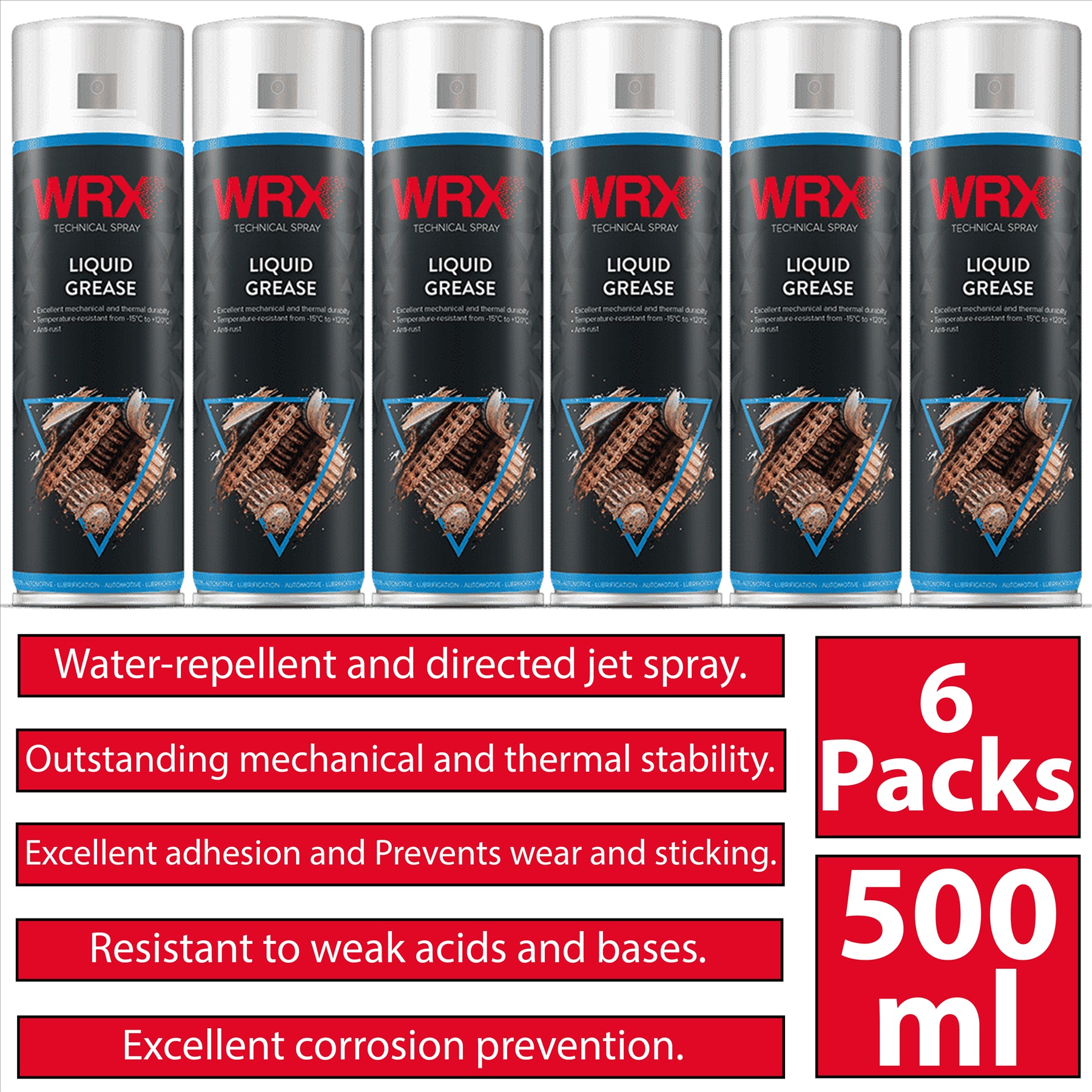 6X WRX Liquid Grease Adhesion Spray 500ml Technical Spray
