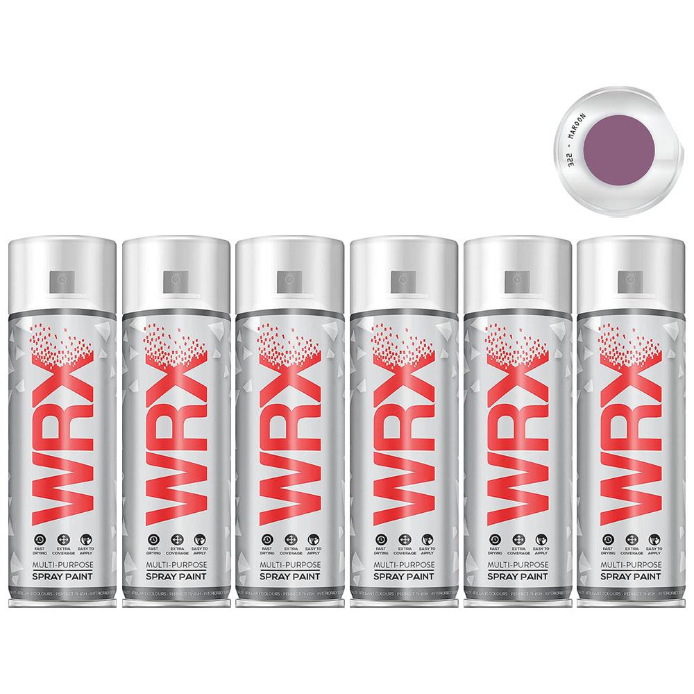 6X WRX Flat Maroon Spray Paint 400ml Spray Paint