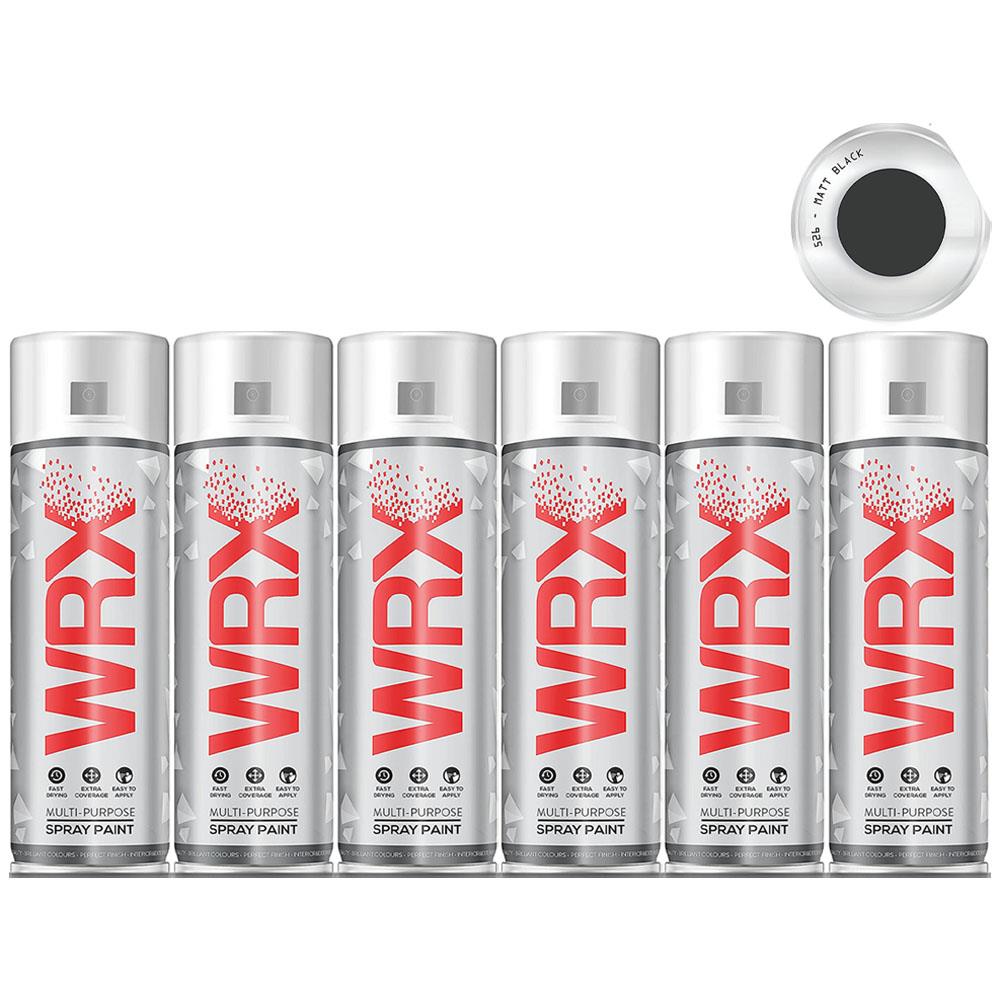 6X WRX Matt Black Spray Paint 400ml Spray Paint