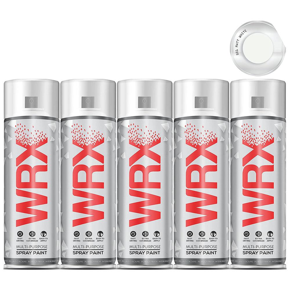 5X WRX Matt White Spray Paint 400ml Spray Paint
