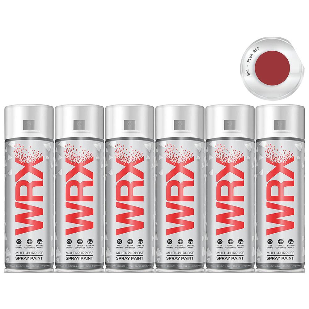 6X WRX Flat Plum Red Spray Paint 400ml Spray Paint