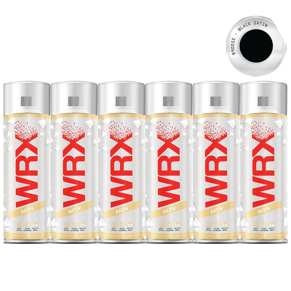 6X WRX Satin Black Spray Paint 400ml Spray Paint