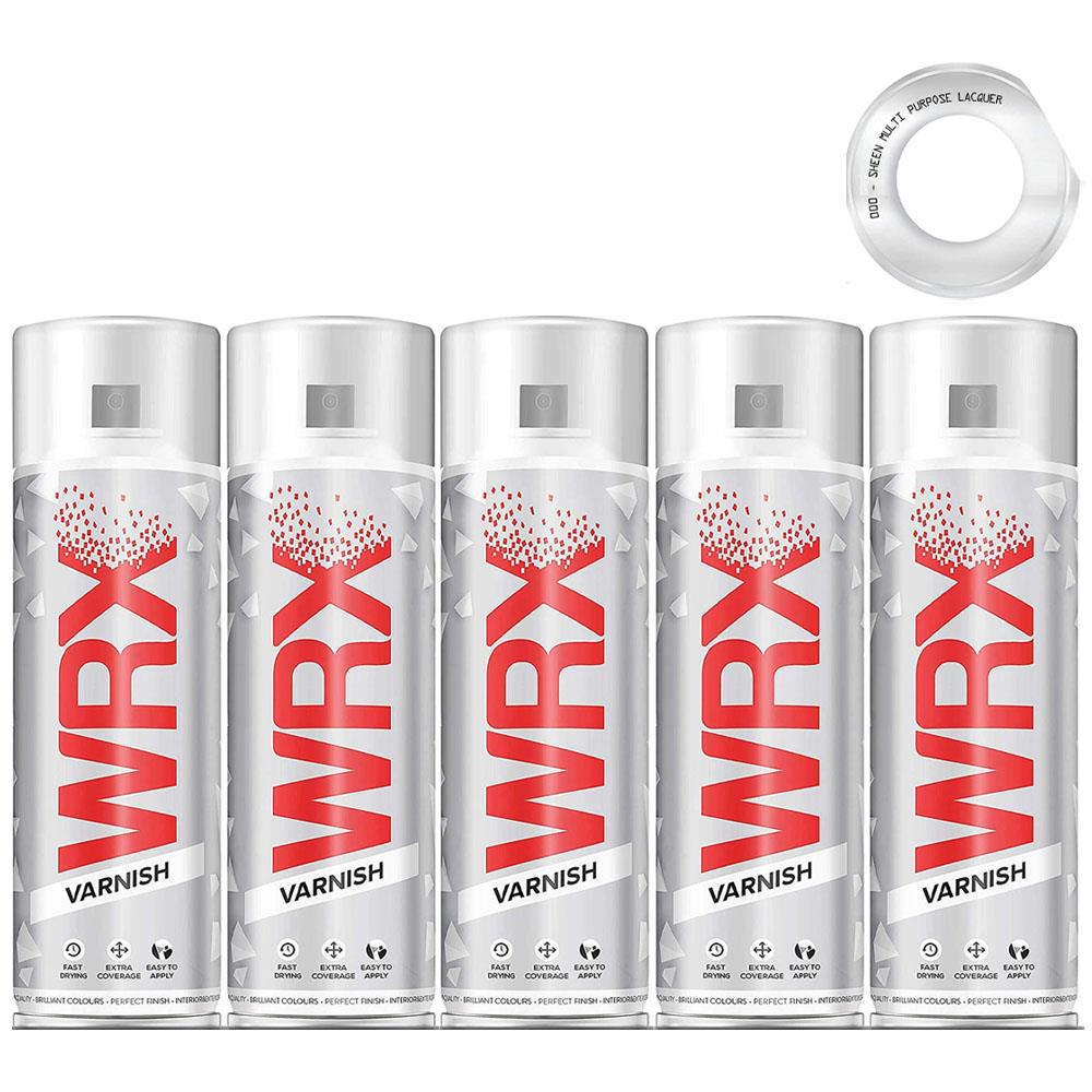 5X WRX Sheen Varnish Spray Paint 400ml Spray Paint