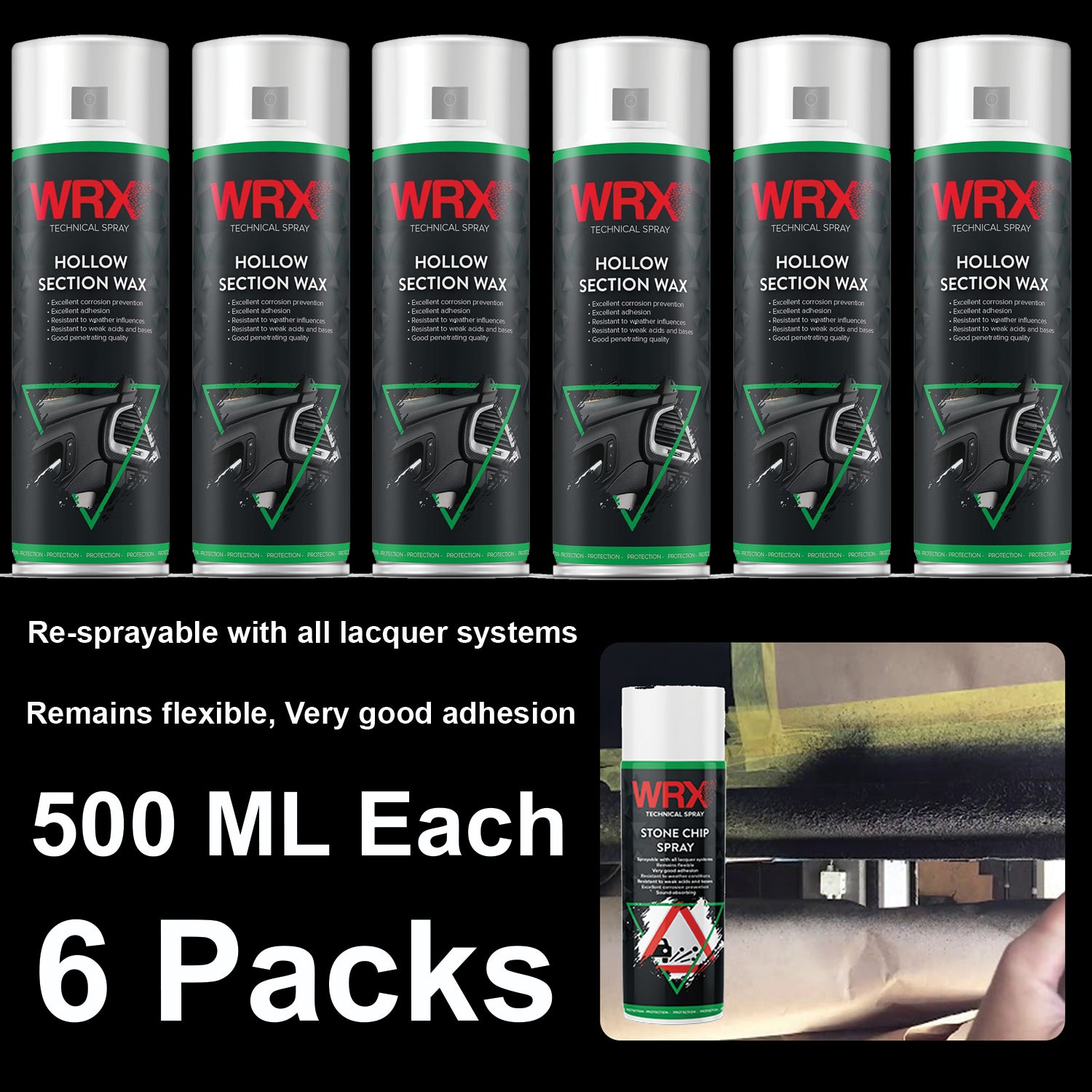 6X WRX Stone Chip Spray Spray 500ml Technical Spray
