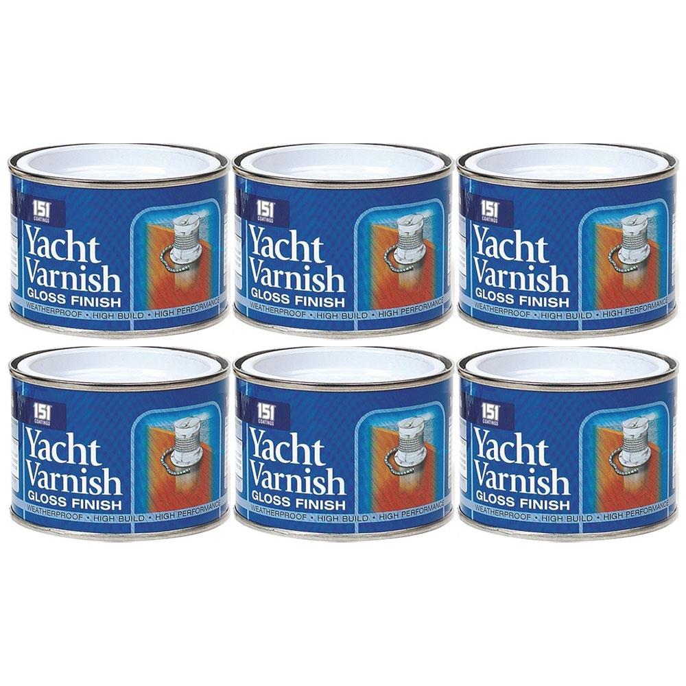 6X Yacht Varnish Gloss 180ml Tin Paint