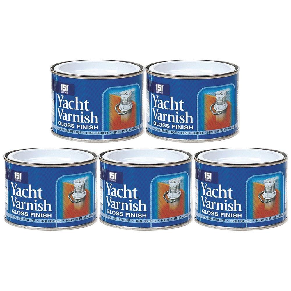 5X Yacht Varnish Gloss 180ml Tin Paint