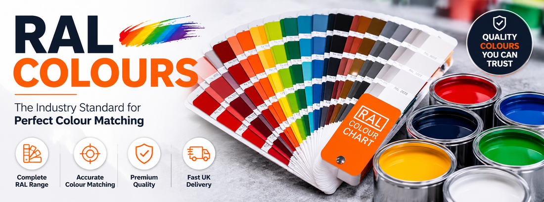 RAL colour chart collection featuring industry standard RAL colours for paint, powder coating and colour matching in the UK
