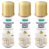 3X Overlay Gold Metallic 400ml Professional Spray Paint