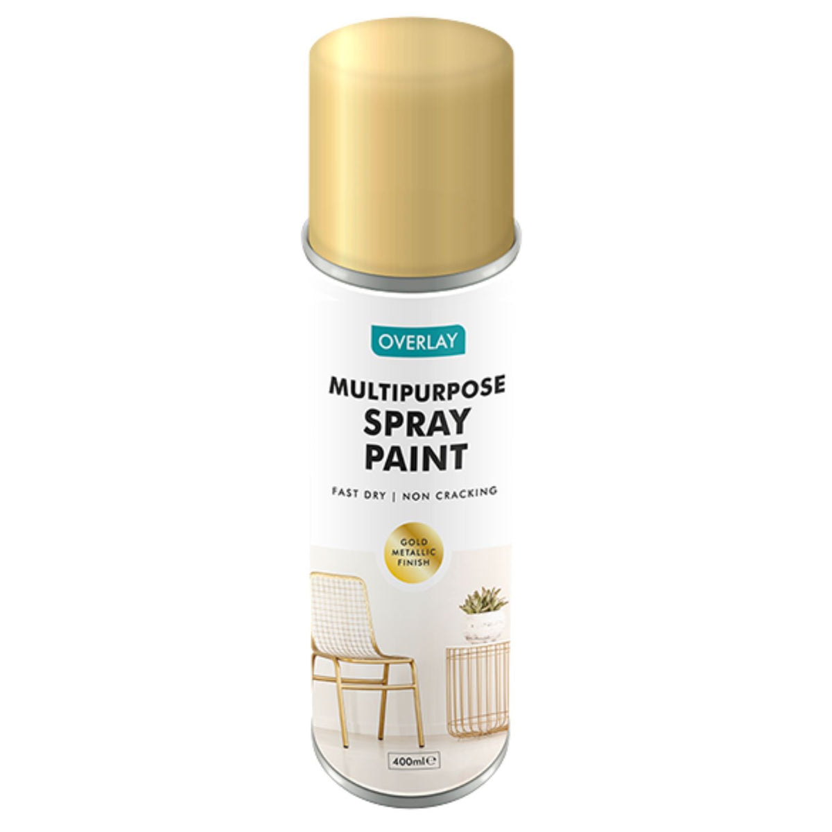 Overlay Gold Metallic 400ml Professional Spray Paint